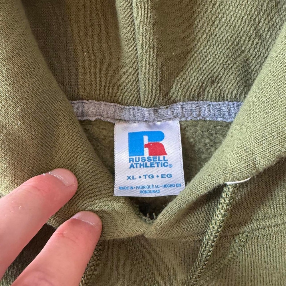 Vintage Russell athletic olive green blank pullover hoodie - Picture 2 of 6